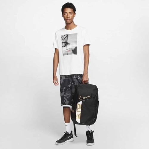 Nike Unisex Elite Pro Basketball Backpack Black/Gold/White - Picture 7 of 8