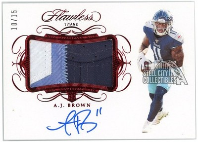 AJ Brown 2019 Panini Flawless Red Rookie Patch Auto 10/15