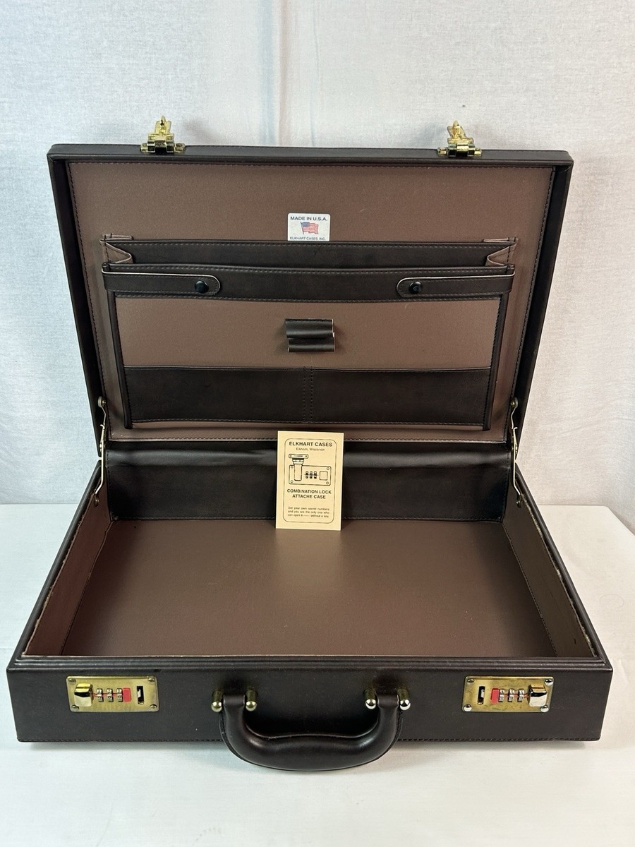 Vintage Elkhart Hard Shell Attache Case Combo Lock Briefcase
