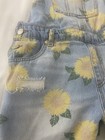 Jordache Girls Vintage Fit Floral Denim Shortalls Size Large 10/12 Sunflower — photo 3