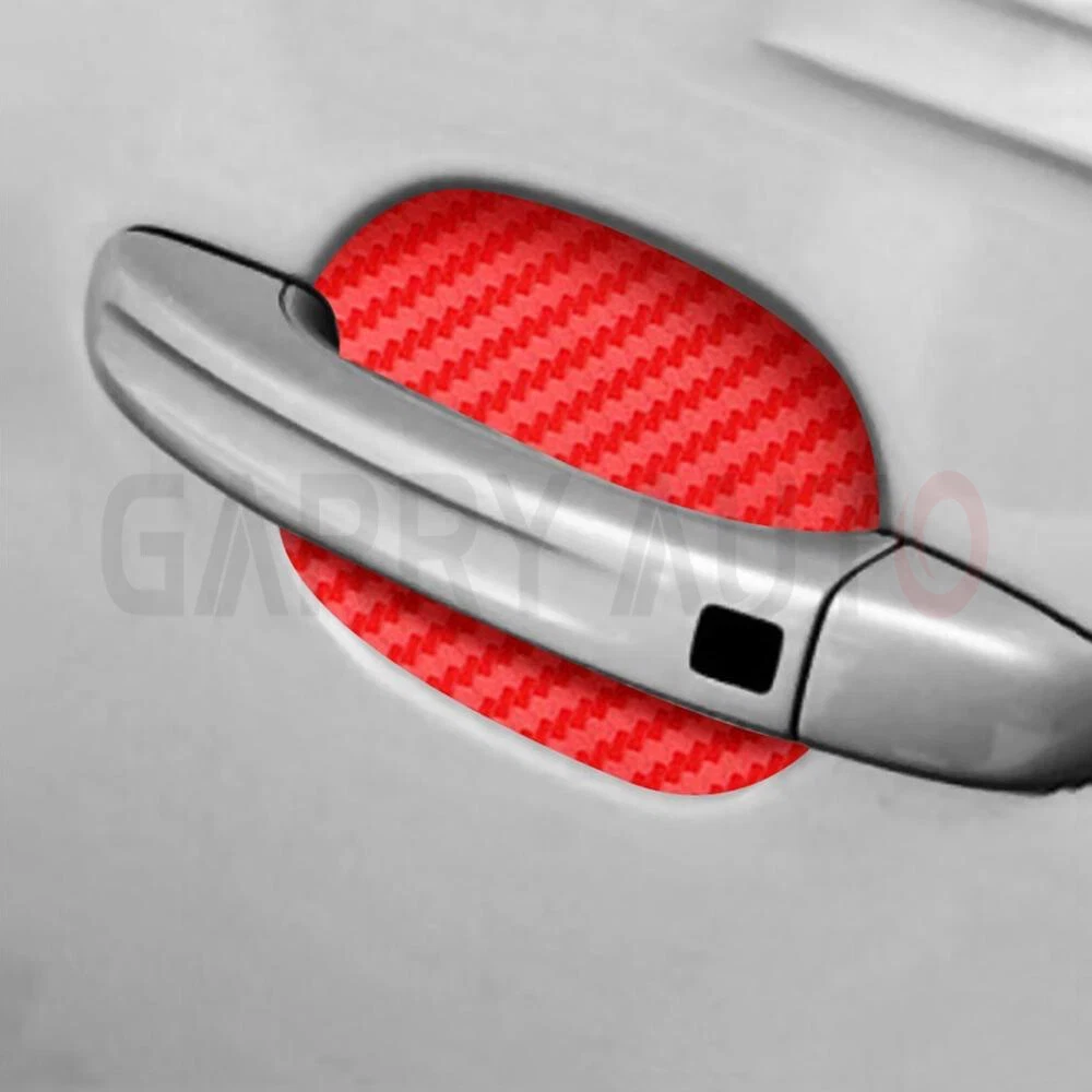 Red Carbon Fiber Car Door Handle Protector Film Anti Scratch Sticker 4PCs Set - product detail image 8
