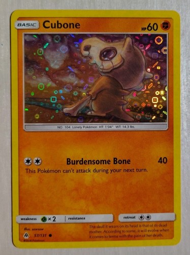 Pokemon General Mills Cubone 57/131 Sequin Holo Card. US Exclusive -Mint (New)
