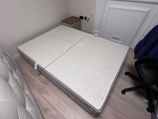 Grey / Silver Double bed frame with built in storage