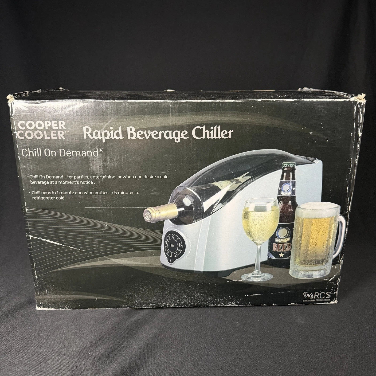 Cooper Cooler Rapid Beverage Chiller Chill On Demand Can Bottle Wine NEW w/Box
Opens in a new window