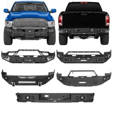 Front Bumper Rear Bumper W Led Lights Fit 2009 2010 2011 2012 Dodge Ram 1500