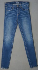 WC11445 ***AMERICAN EAGLE*** SUPER STRETCH JEGGING SKINNY WOMENS BLUE JEANS sz4R