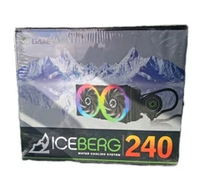 NIB GameMax Iceberg 240mm ARGB AIO Water CPU Cooling 3-Pin AURA Sync Intel AMD