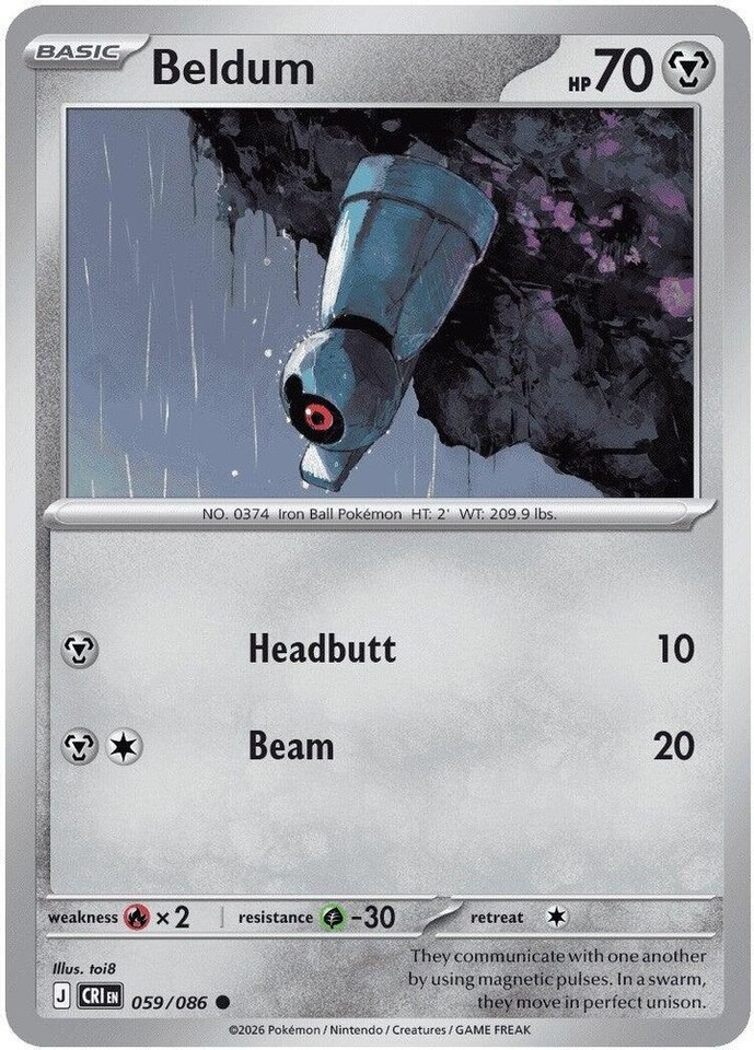 Beldum 059/086 Common Chaos Rising Pokemon NM | eBay