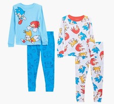 Sonic, Tails and Knuckle Toddler Boy's Long-Sleeved Cotton Character Pajama Set