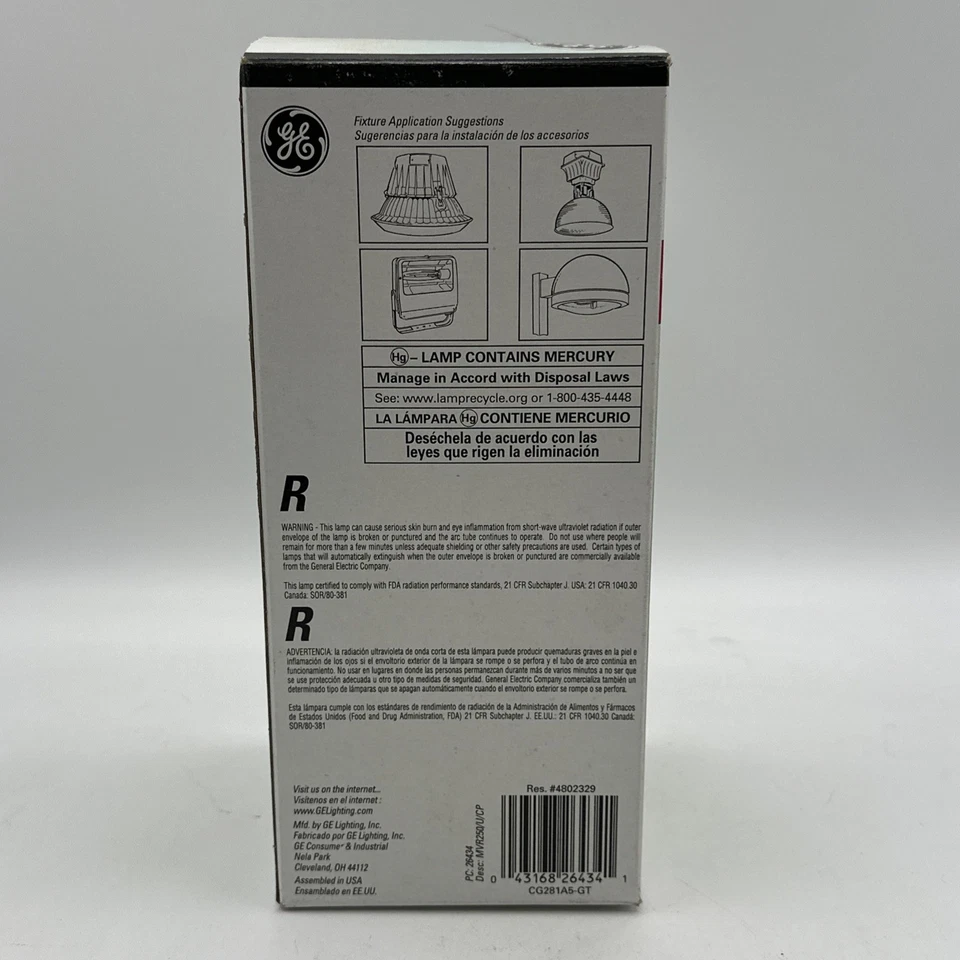 GE 250w Clear Multi-Vapor Metal Halide Lamp Metal Halide M58/E Ballast ED28 - Image 4 of 4