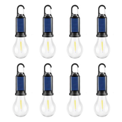 Solar Powered Hanging LED Light Bulb Outdoor Waterproof Tent Camping Lights Lamp