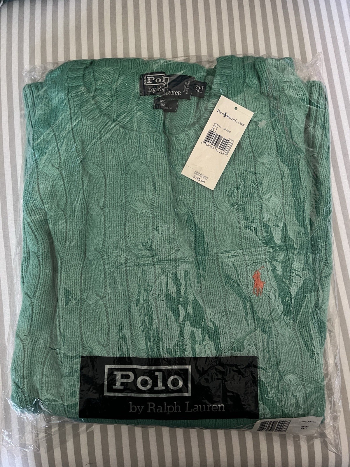 Vintage Polo Ralph Lauren Luxury Cable Knit Sweater Cashmere/Silk 2XLT From 2007