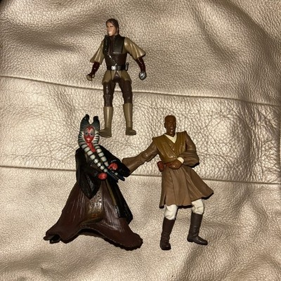 Star Wars 4'' Action Figuren. Shaak Ti, Mace Windu, Anakin Skywalker - ohne Säbel