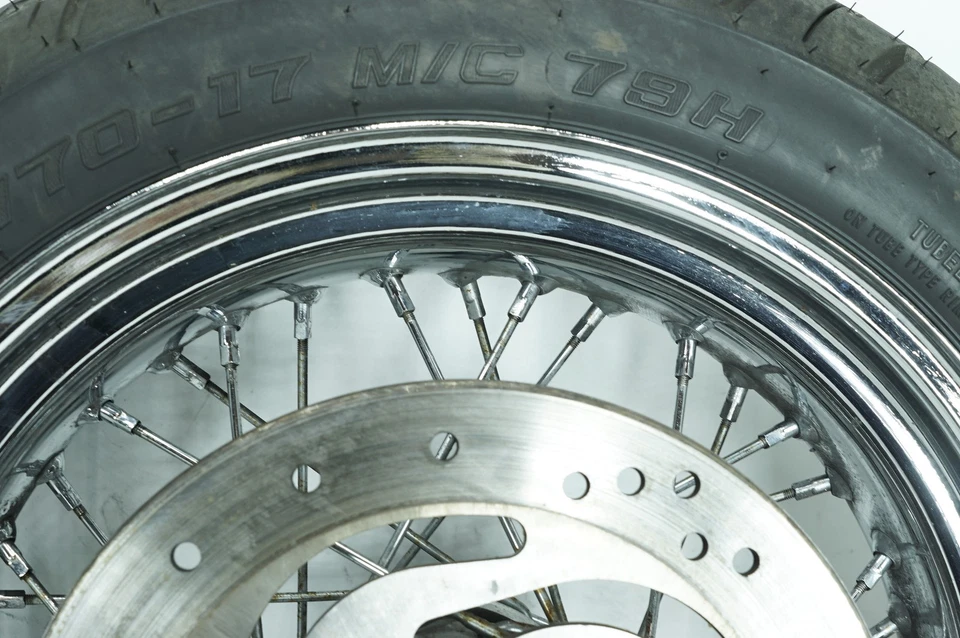 2008 Harley Dyna FXDBI Street Bob OEM Front Rear Wheel Rim Tire Spoked 17" 19" Foto 4 de 4