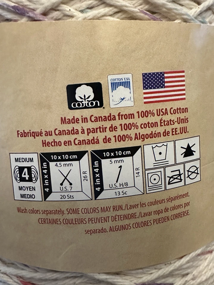 Peaches & Creme Cone #4 Medium Cotton Yarn, Panaroma 14oz/400g - Image 4 of 4