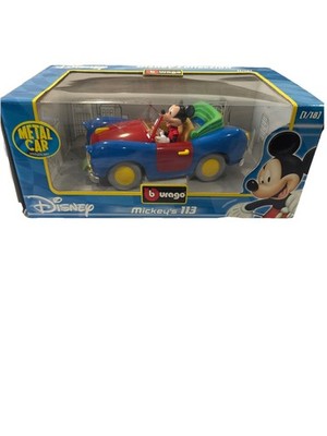 Burago Die-Cast 1:18 Disney Mickey Mouse Driving His Red & Blue 313