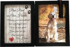 NEW Paw Print on our 💔 Dog Memorial Folding Wooden Picture 5x7 Photo Frame blk
