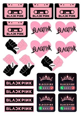 Black Pink, Cake Topper,Tortenaufleger, 20x Muffins Oblate Premium