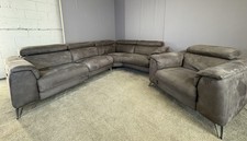 Grey DFS Thaiti Corner sofa & matching armchair electric recliner set