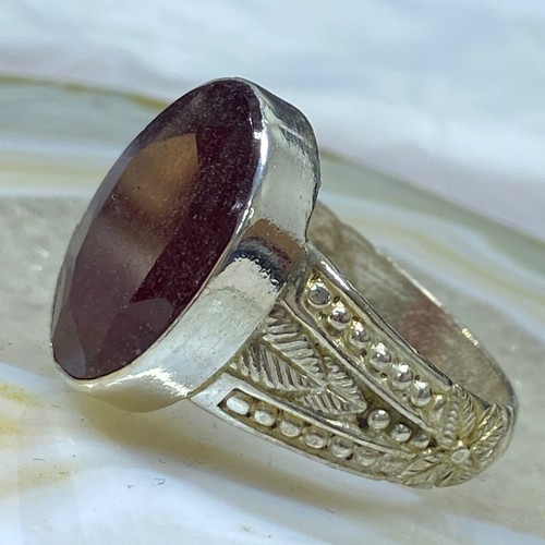 925 Sterling Silver Men's Ring Red Ruby Stone Jewelry Size Customizable - Picture 4 of 12