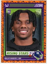 Malik Nabers 2024 Score-A-Treat #37 Giants Rising Stars Orange Pumpkin RC