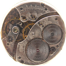 1898-1900 WALTHAM POCKET WATCH MOVEMENT 7500734 GRADE: 220 12s 15j SB2