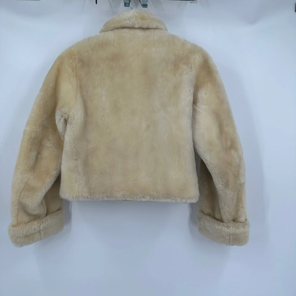 Chaqueta De Colección Años 50 Mujer Piel Sintética Talla M Crema Antiguo Hollywood Mediados de Siglo Mod Glam Foto 2 de 4