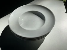 THOMAS Set of 4 White Rim Soup Bowls 8.25" Rosenthal Germany Porcelain Nice!