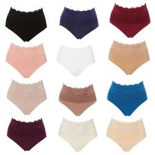 Rhonda Shear 3-pack Cotton Blend Ahh Panty with Lace Overlay 679962-J