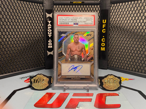 2024 Topps Chrome UFC GEORGES ST-PIERRE GSP Marks of Champions Auto /150 PSA 10