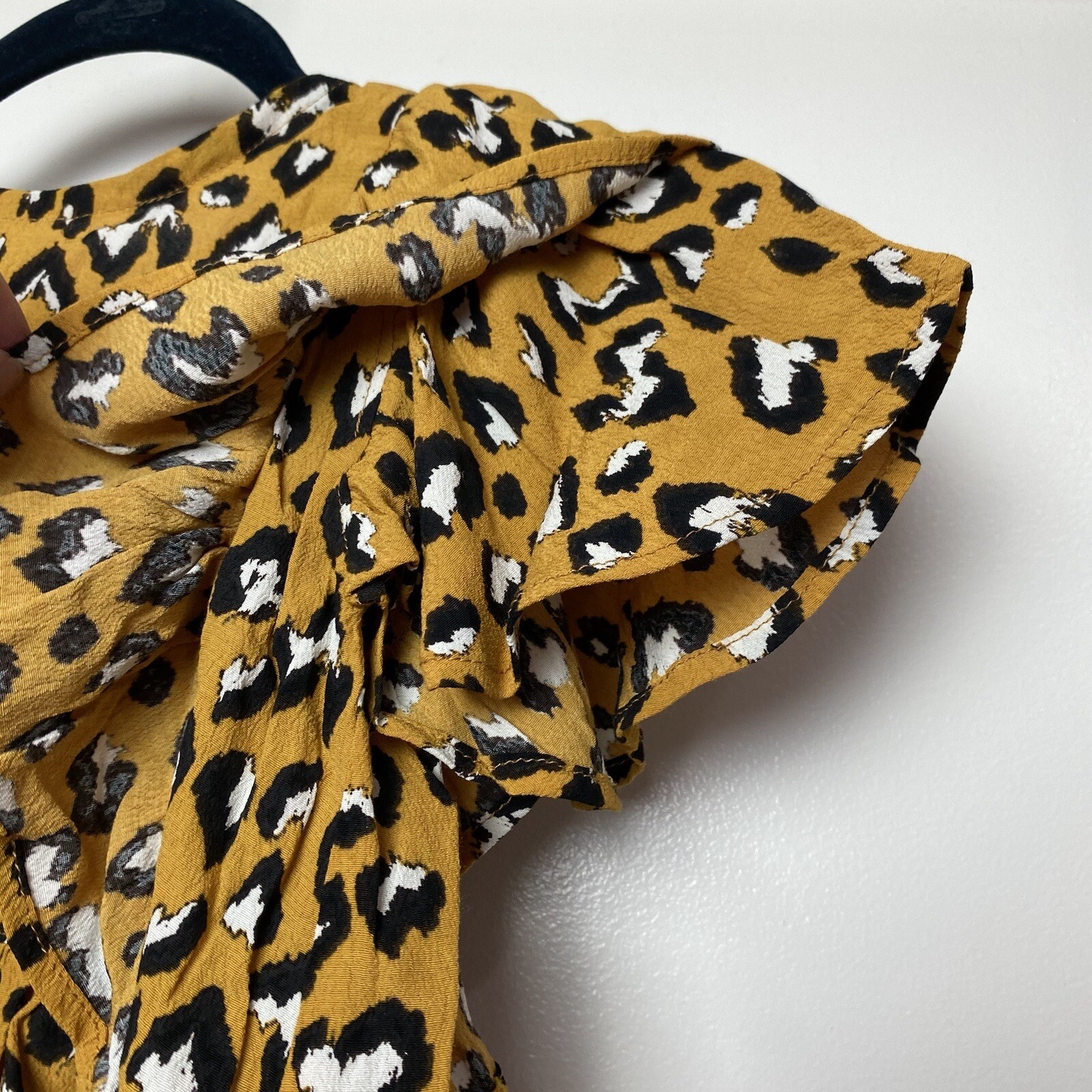 Cleobella Littles Animal Print Ruffled Top Toddler Size 2 or 2T Gold Black White image 7