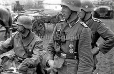 WW2 Picture Photo German Soldiers with Motorcycle near Stalingrad 3115