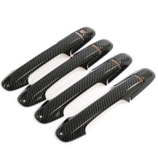 LHD Carbon Fiber Print Handle Plastic Overlay Cover Trim Fits 03-07 Accord 7th