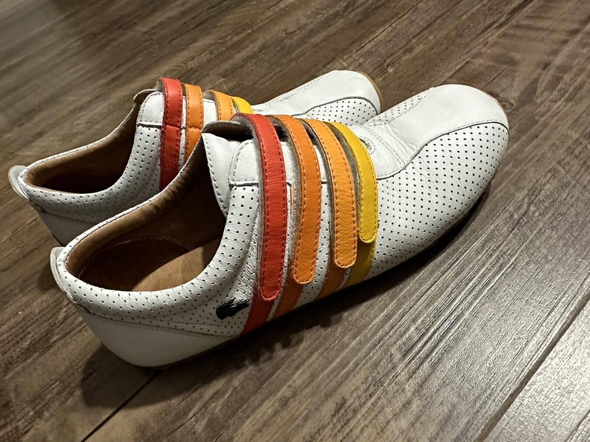 Lacoste Mystere Punched Sneakers Rainbow Straps Leather Womens