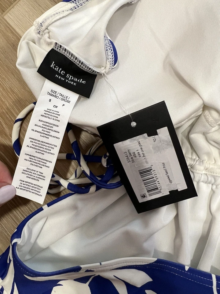 Купальник Kate Spade Tropical Cinch Front цельный Blue Berry размер маленький  - Изображение 3 из 4