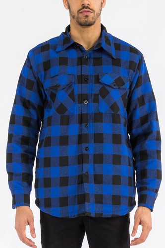 Camisa acolchada de franela forrada a cuadros para hombre EE. UU. - Imagen 16 de 42