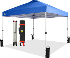 CROWN SHADES 10X10 Pop up Canopy - Beach Tent with One Push Setup - Easy Outdoor