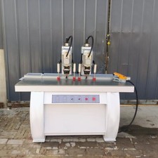 Pneumatic Double Station Hinge Boring Machine Woodworking Hole Drilling Opening