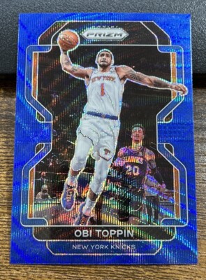 Obi Toppin 2021-22 Panini Prizm Blue Wave #141 Color Match Pacers