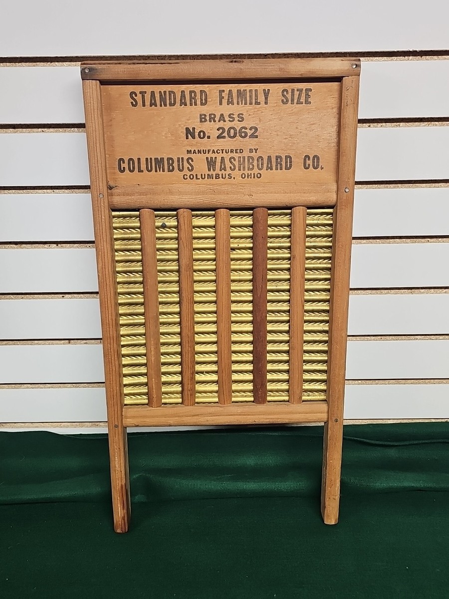 Antique Maid-Rite No 2062 Brass Wash Board Columbus