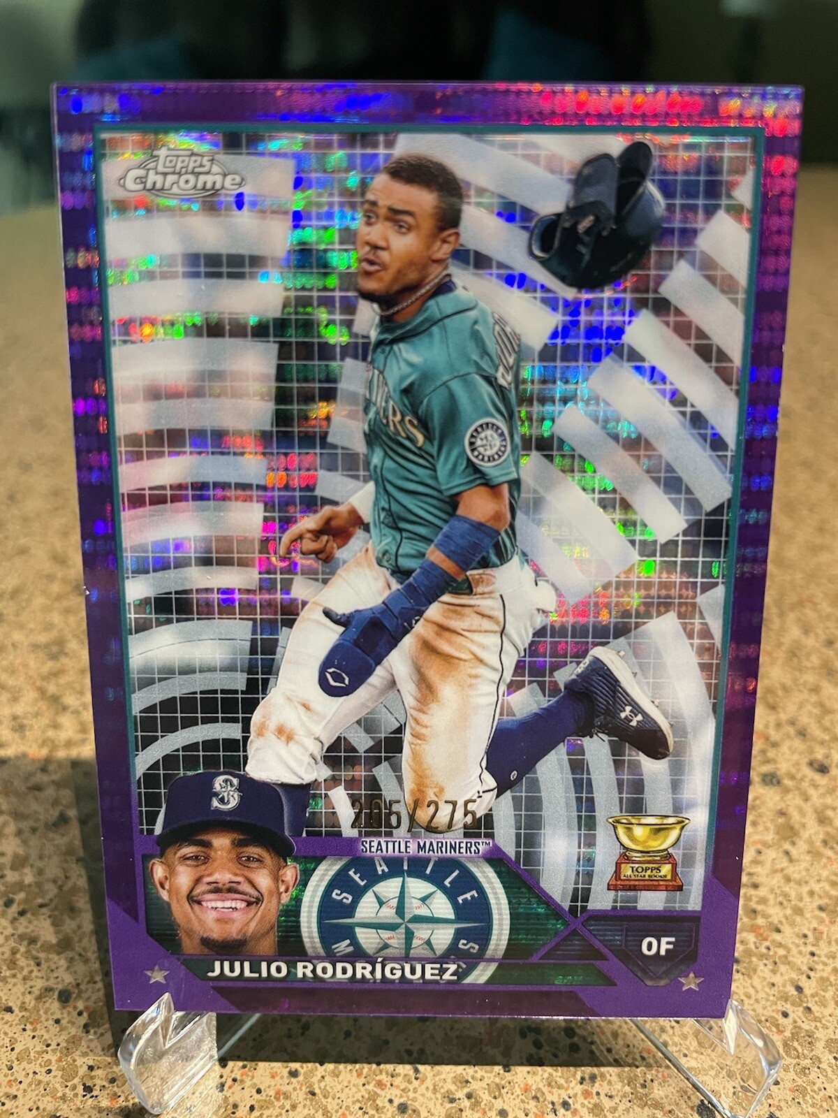 Julio Rodriguez 2023 Topps Chrome #200 Purple Sonar Refractor /275