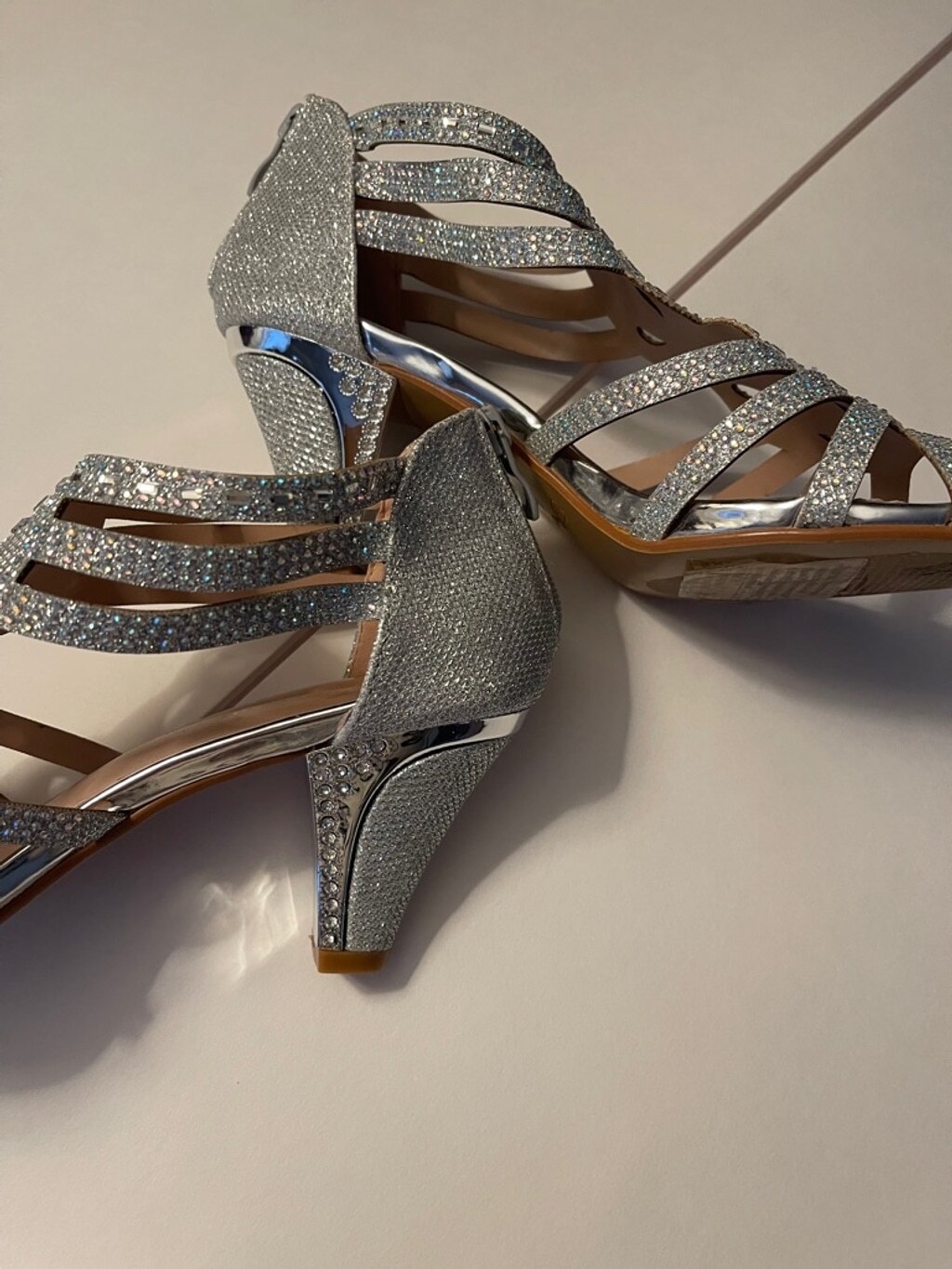 Women's Forever Silver Rhinestone Crystal Formal Heel… - Gem