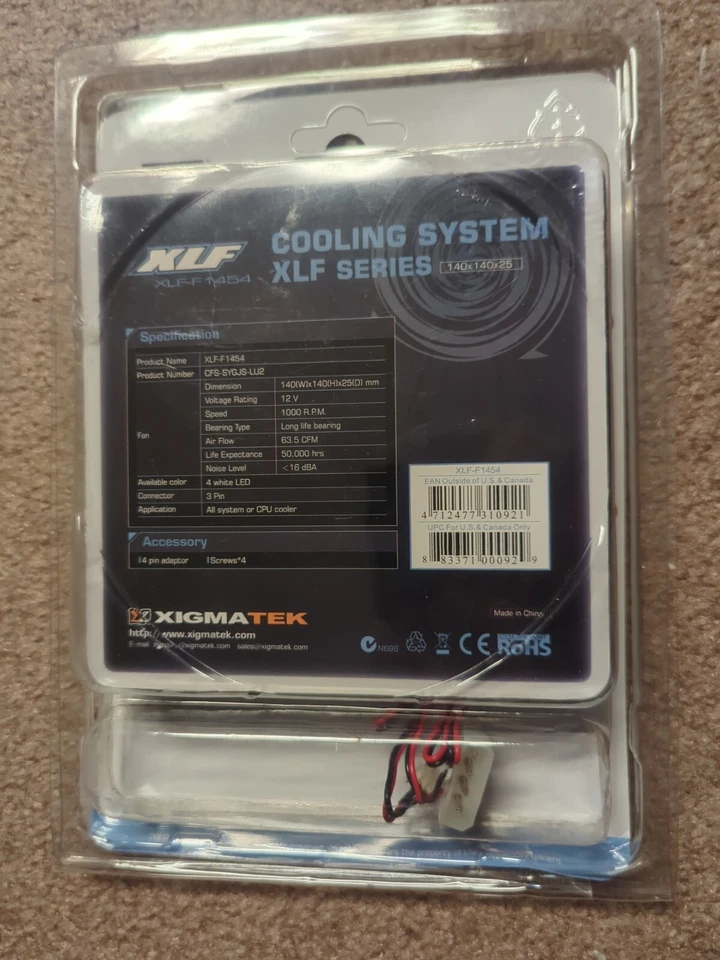 Xigmatek XLF-F1454 Computer Fan For Case Or CPU 140mm X 140mm, 1000 RPM, LED - Image 2 of 2