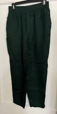 Zara Womens Forest Green Elastic Waist Pull-on Lounge Pants Size M Medium