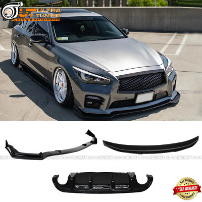 For 2014 - 2017 Infiniti Q50 Sport Model Gloss Black Full Body Kits 