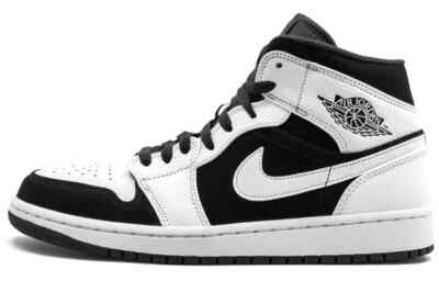 Nike Air Jordan 1 Mid Tuxedo White Black 554724-113 Men Size 9.5