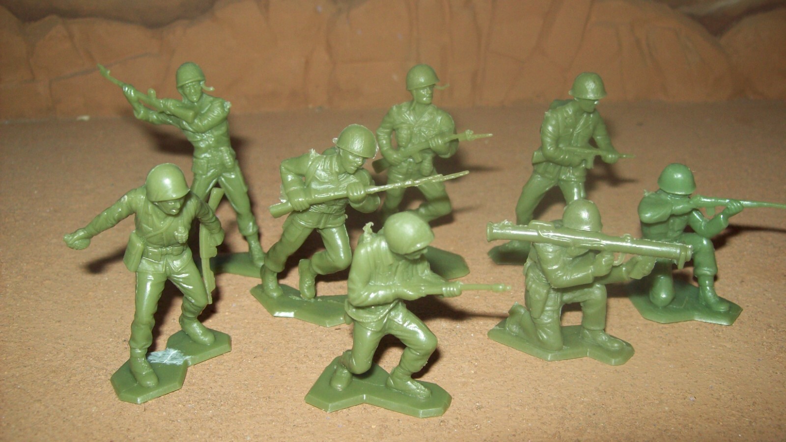 Lot of eght original, vintage Marx WW2 " Battleground " playsets U. S