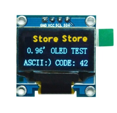 0.96'' Yellow &Blue I2C IIC 128X64 OLED Serial LCD LED Display Module for Arduino