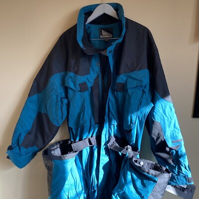 Vintage Cornice Snow Snowmobile Ski Snowboard Suit Belted Mens XL New Green