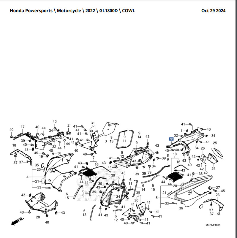 ピエール HONDA PANEL A, L. DEFLECTOR - 64345-MKC-A00 | eBay